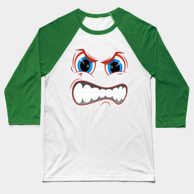 Mad Emoticon Smiley Face Shirt Or Baseball T-Shirt by Brobocop